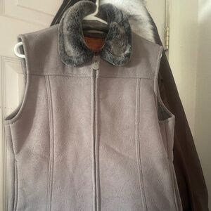 Ladies tooled micro-suede vest